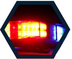 Emergency lights representing a 911 dispatch connection