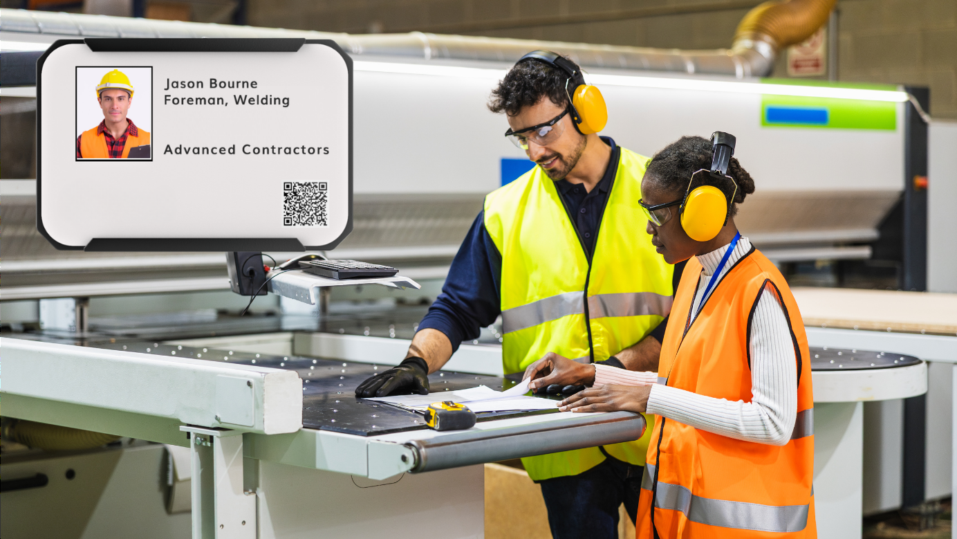 Manufacturing worker on a plant floor protected by a connected safety wearable