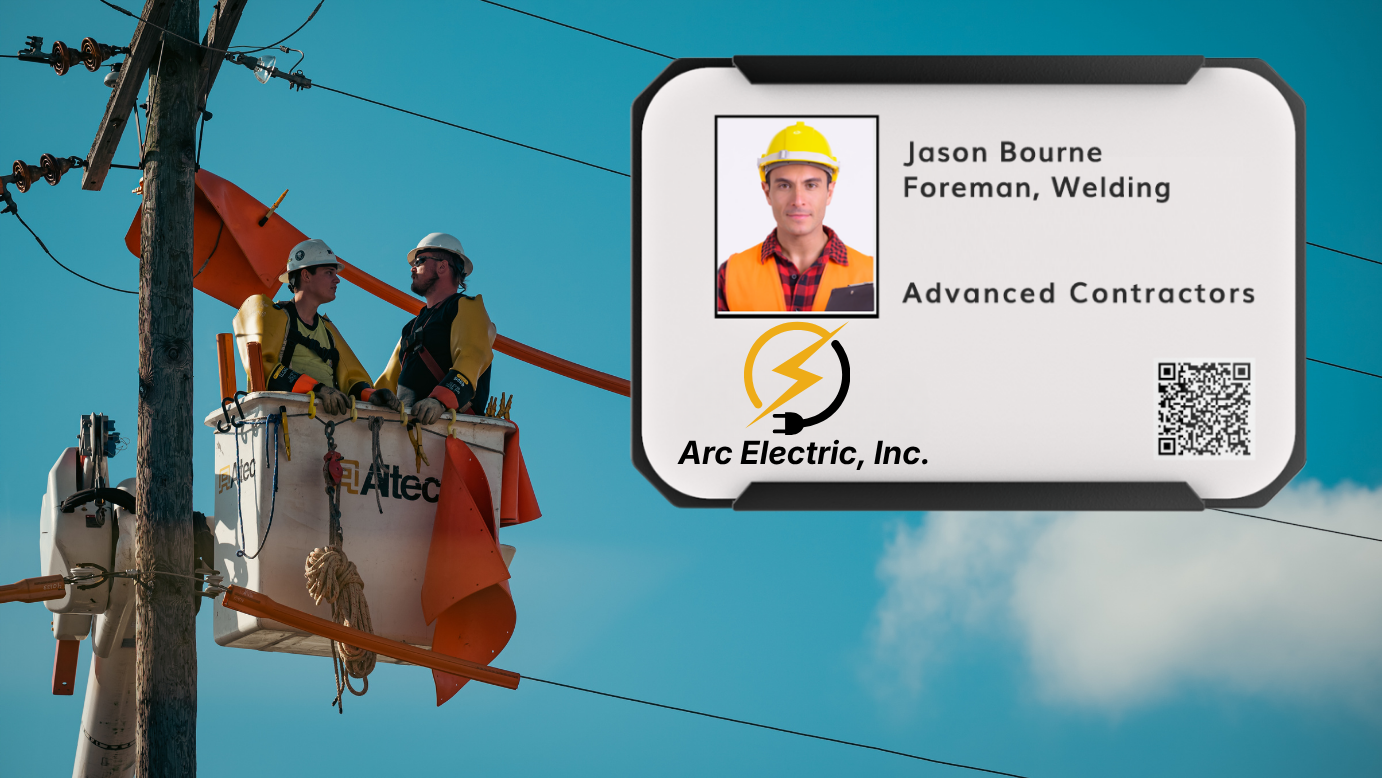 Utility lineworker at a substation protected by a connected safety wearable