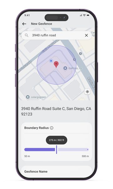 SEIONA app GeoFence screen